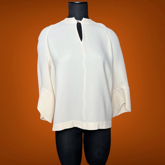 Hermes NWT Silk Blouse Top Shirt Size 38 Made in France Super High Quality - Picture 11 of 13
